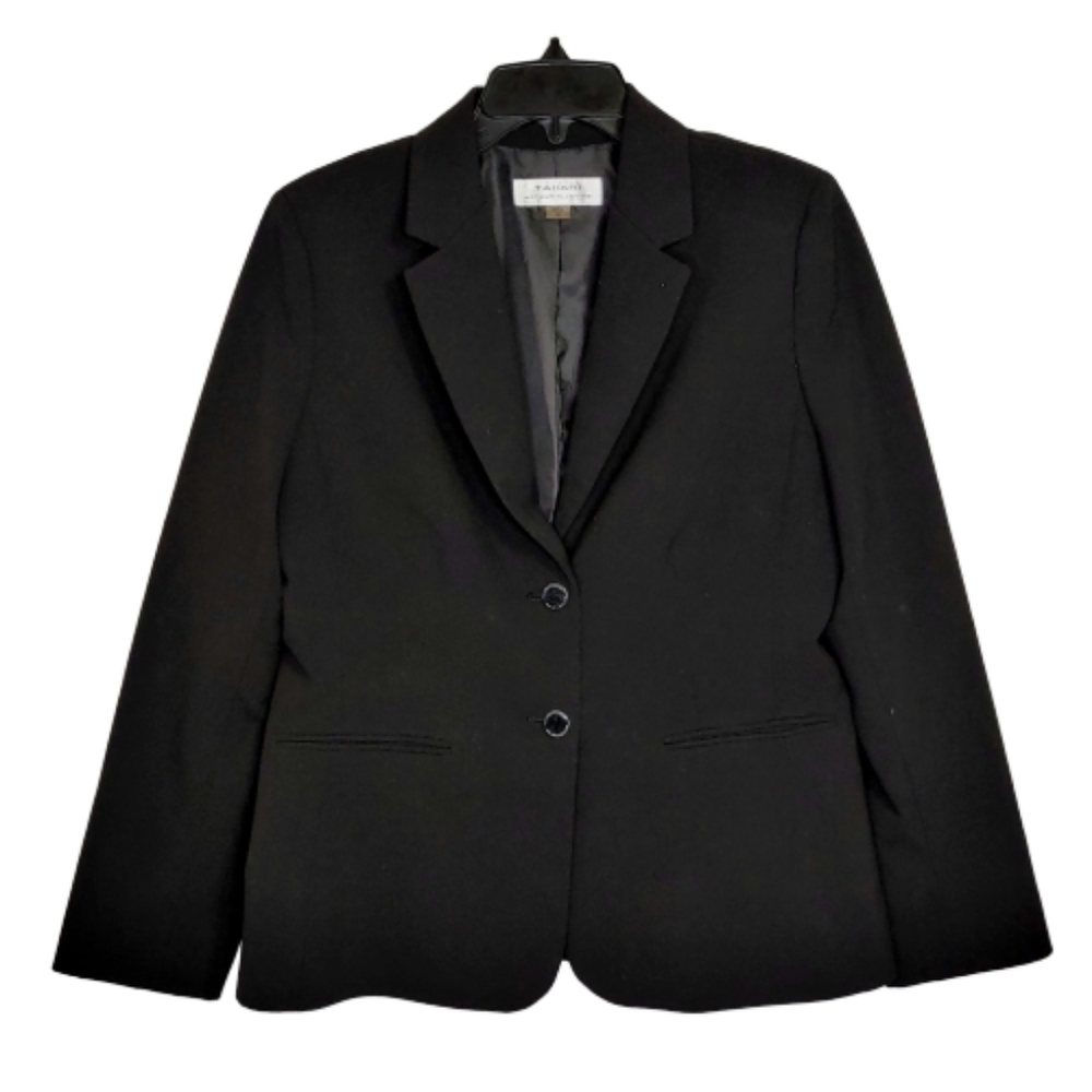 Tahari Arthur S Levine 2 Button Black Blazer Sz 10